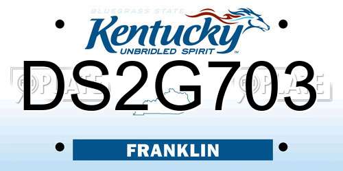 DS2G703 Kentucky License Plate