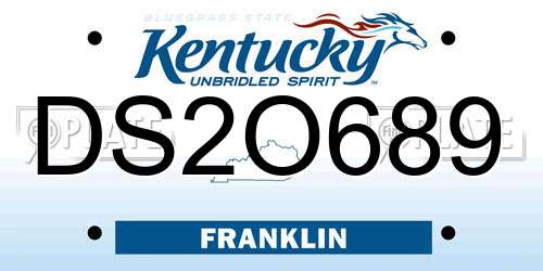 DS2O689 Kentucky License Plate