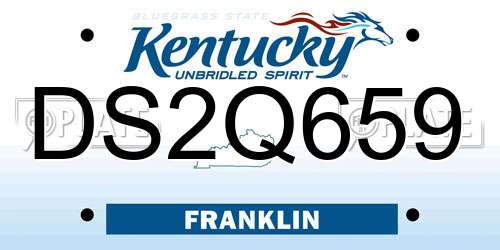 DS2Q659 Kentucky License Plate