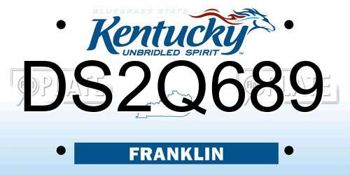 DS2Q689 Kentucky License Plate