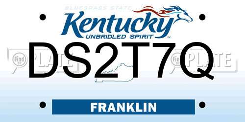 DS2T7Q Kentucky License Plate