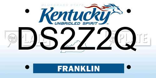DS2Z2Q Kentucky License Plate