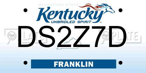 DS2Z7D Kentucky License Plate