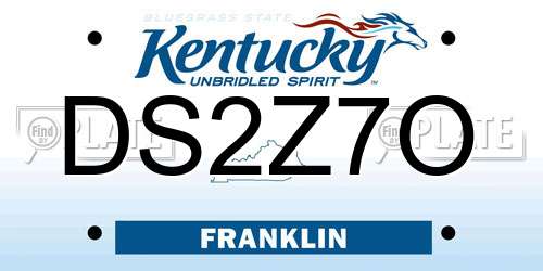 DS2Z7O Kentucky License Plate