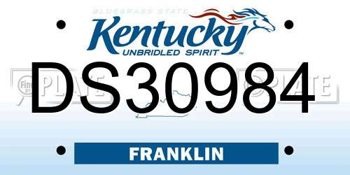 DS30984 Kentucky License Plate