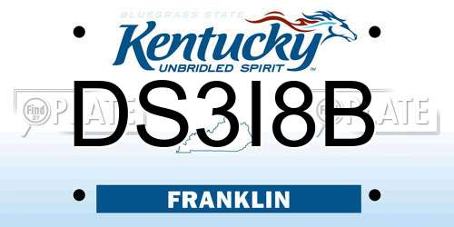 DS3I8B Kentucky License Plate