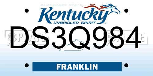 DS3Q984 Kentucky License Plate