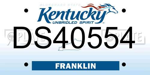 DS40554 Kentucky License Plate