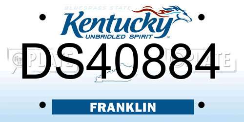 DS40884 Kentucky License Plate