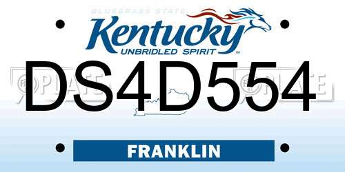 DS4D554 Kentucky License Plate