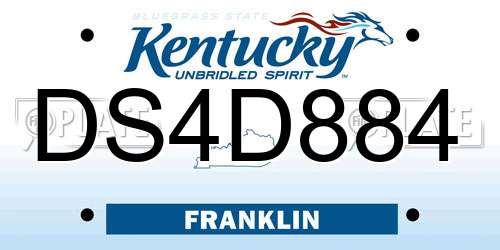 DS4D884 Kentucky License Plate