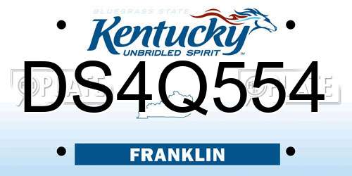 DS4Q554 Kentucky License Plate