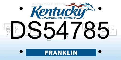 DS54785 Kentucky License Plate