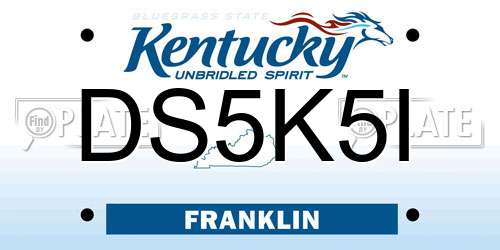 DS5K5I Kentucky License Plate