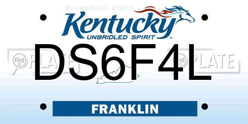 DS6F4L Kentucky License Plate