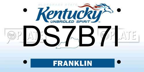 DS7B7I Kentucky License Plate