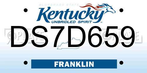 DS7D659 Kentucky License Plate