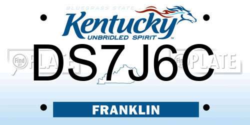 DS7J6C Kentucky License Plate