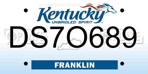 DS7O689 Kentucky License Plate