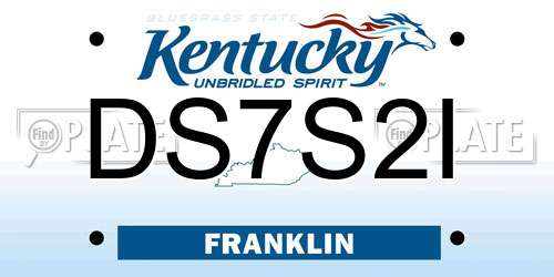 DS7S2I Kentucky License Plate
