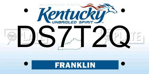 DS7T2Q Kentucky License Plate