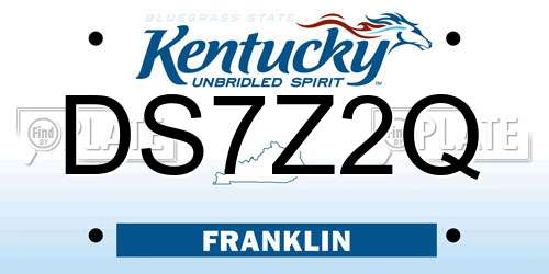 DS7Z2Q Kentucky License Plate