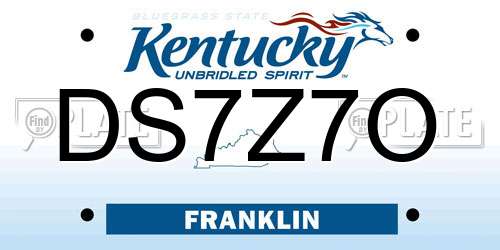 DS7Z7O Kentucky License Plate