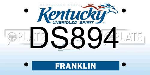 DS894 Kentucky License Plate