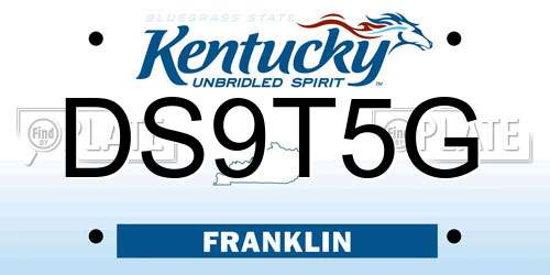 DS9T5G Kentucky License Plate