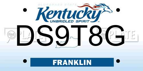 DS9T8G Kentucky License Plate