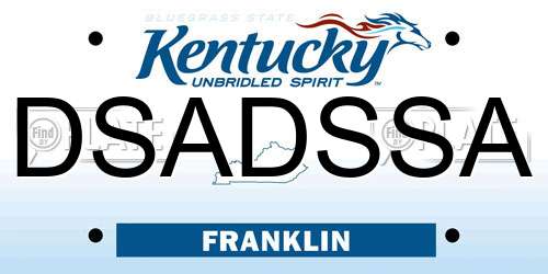 DSADSSA Kentucky License Plate