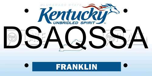 DSAQSSA Kentucky License Plate
