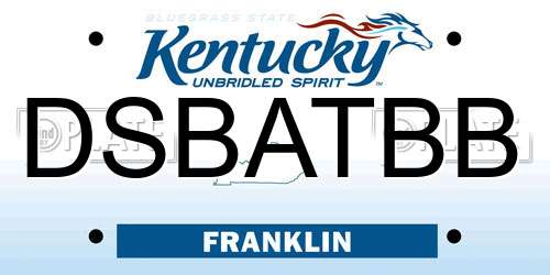 DSBATBB Kentucky License Plate