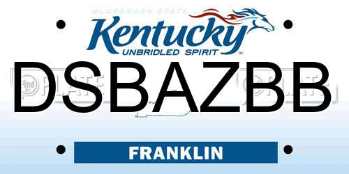 DSBAZBB Kentucky License Plate