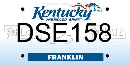 DSE158 Kentucky License Plate