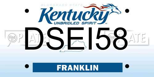 DSEI58 Kentucky License Plate