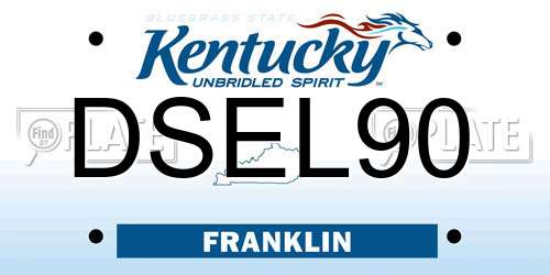DSEL90 Kentucky License Plate