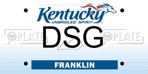 DSG Kentucky License Plate