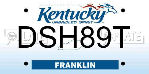 DSH89T Kentucky License Plate