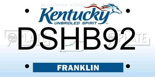 DSHB92 Kentucky License Plate