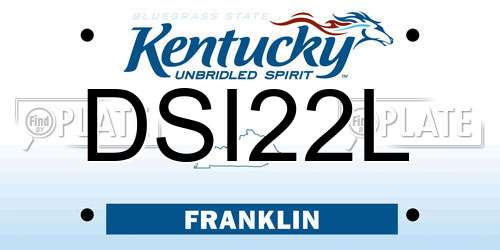 DSI22L Kentucky License Plate