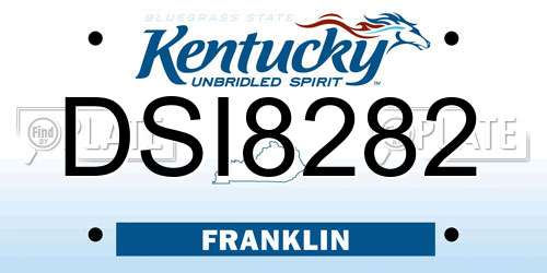 DSI8282 Kentucky License Plate