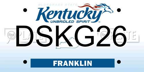 DSKG26 Kentucky License Plate