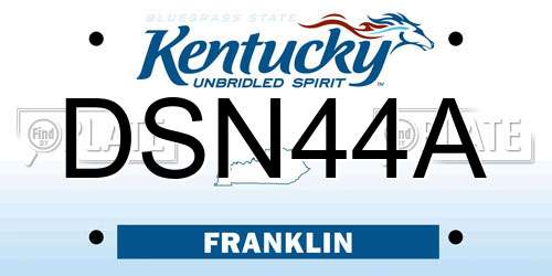 DSN44A Kentucky License Plate