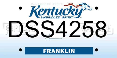DSS4258 Kentucky License Plate