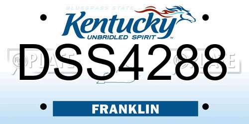 DSS4288 Kentucky License Plate