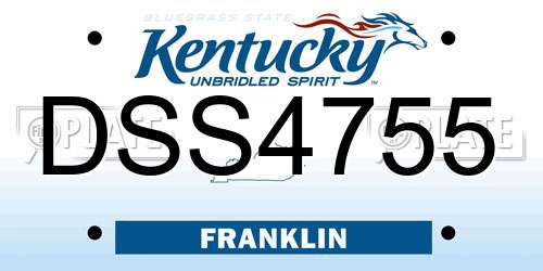 DSS4755 Kentucky License Plate