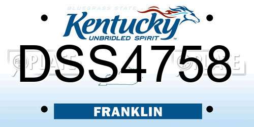 DSS4758 Kentucky License Plate