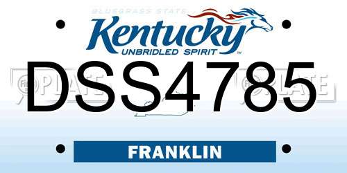 DSS4785 Kentucky License Plate