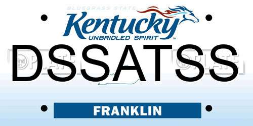 DSSATSS Kentucky License Plate